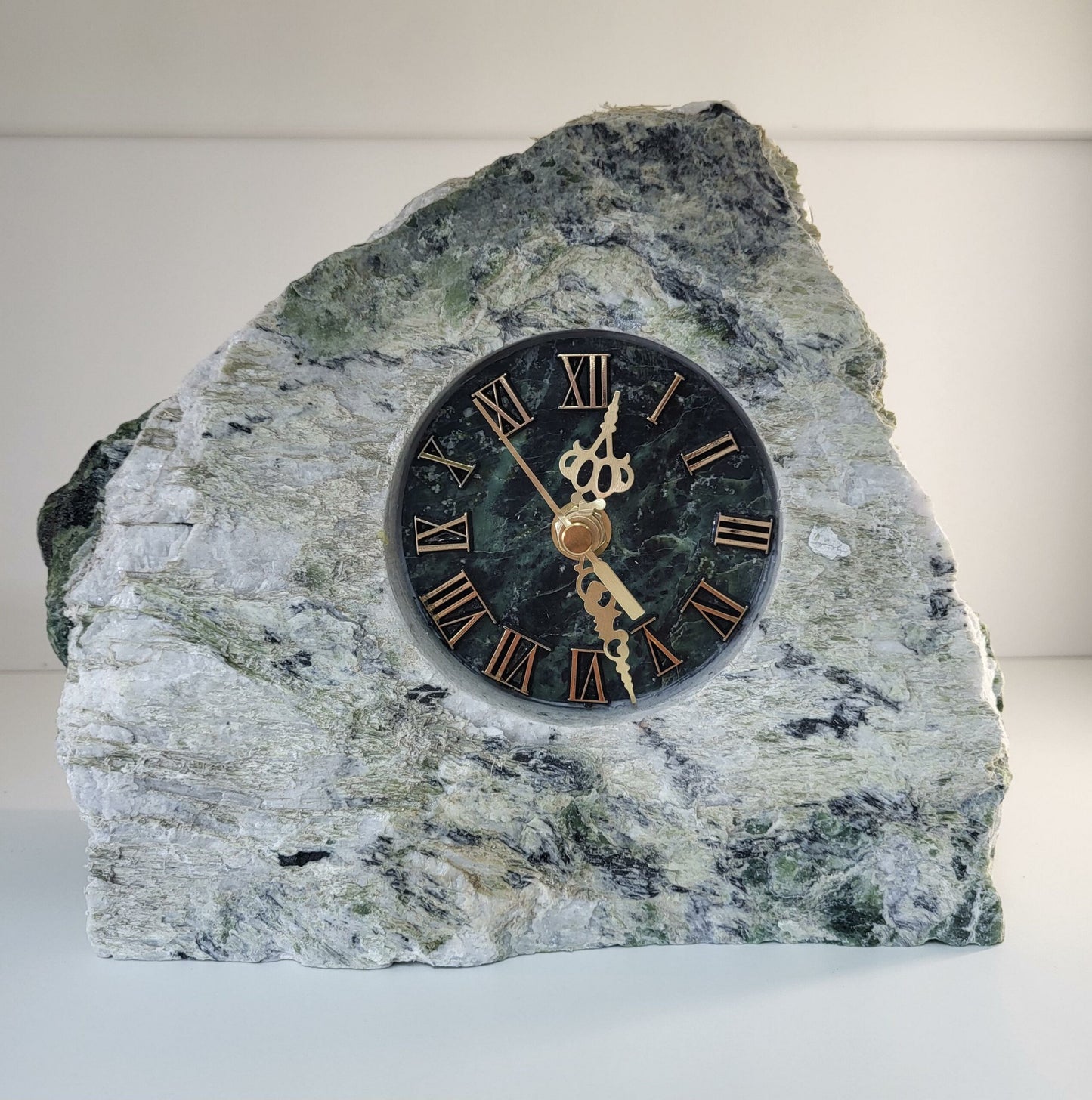 Green stone rock clock