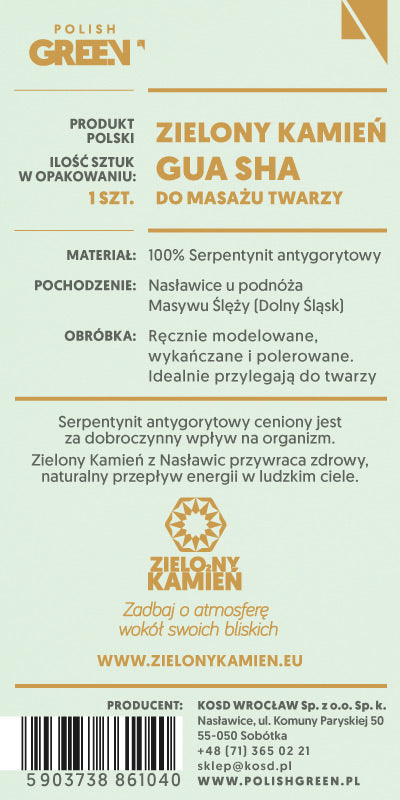 Zielony Kamień Gua Sha do masażu twarzy