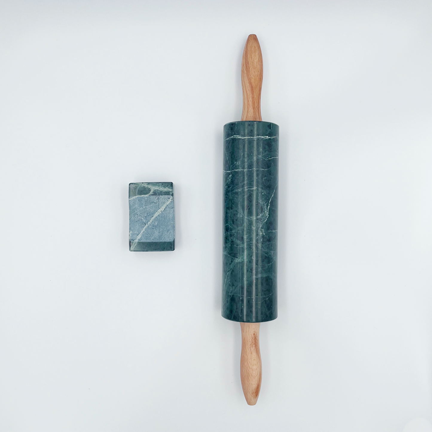 Green Stone Rolling Pin