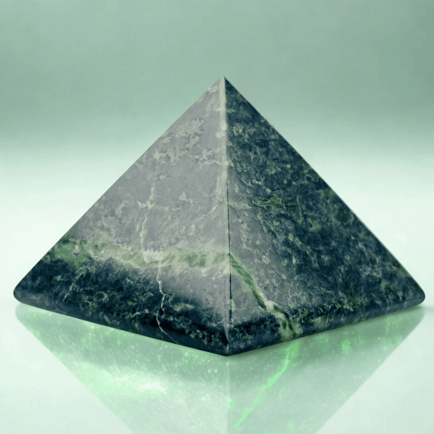 Small green stone pyramid